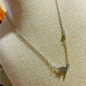 Flying bird Crystal sterling Necklace